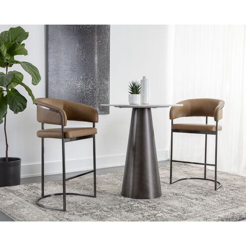 Marris 42 inch Gunmetal / Milliken Cognac Barstool